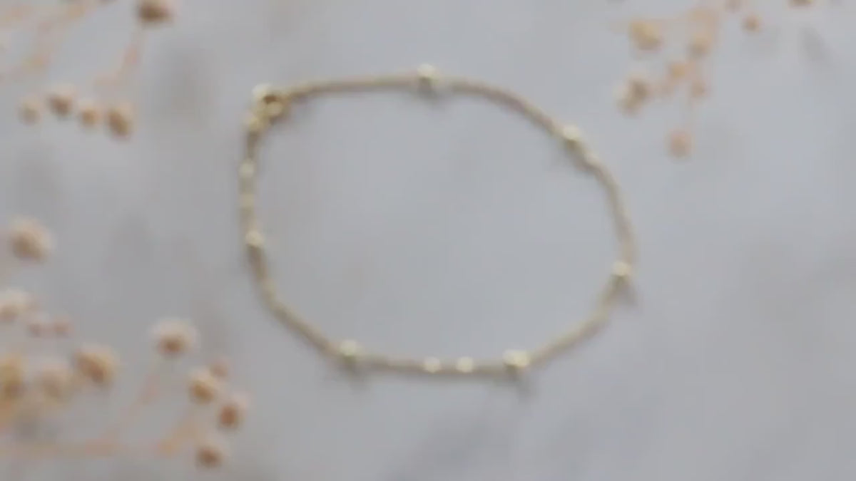 Dainty Satellite Chain Bracelets for Women in 14K Gold, Everyday Jewelry by NecklaceDreamWorld, Ankle Bracelet Gold, Minimalist Jewelry
