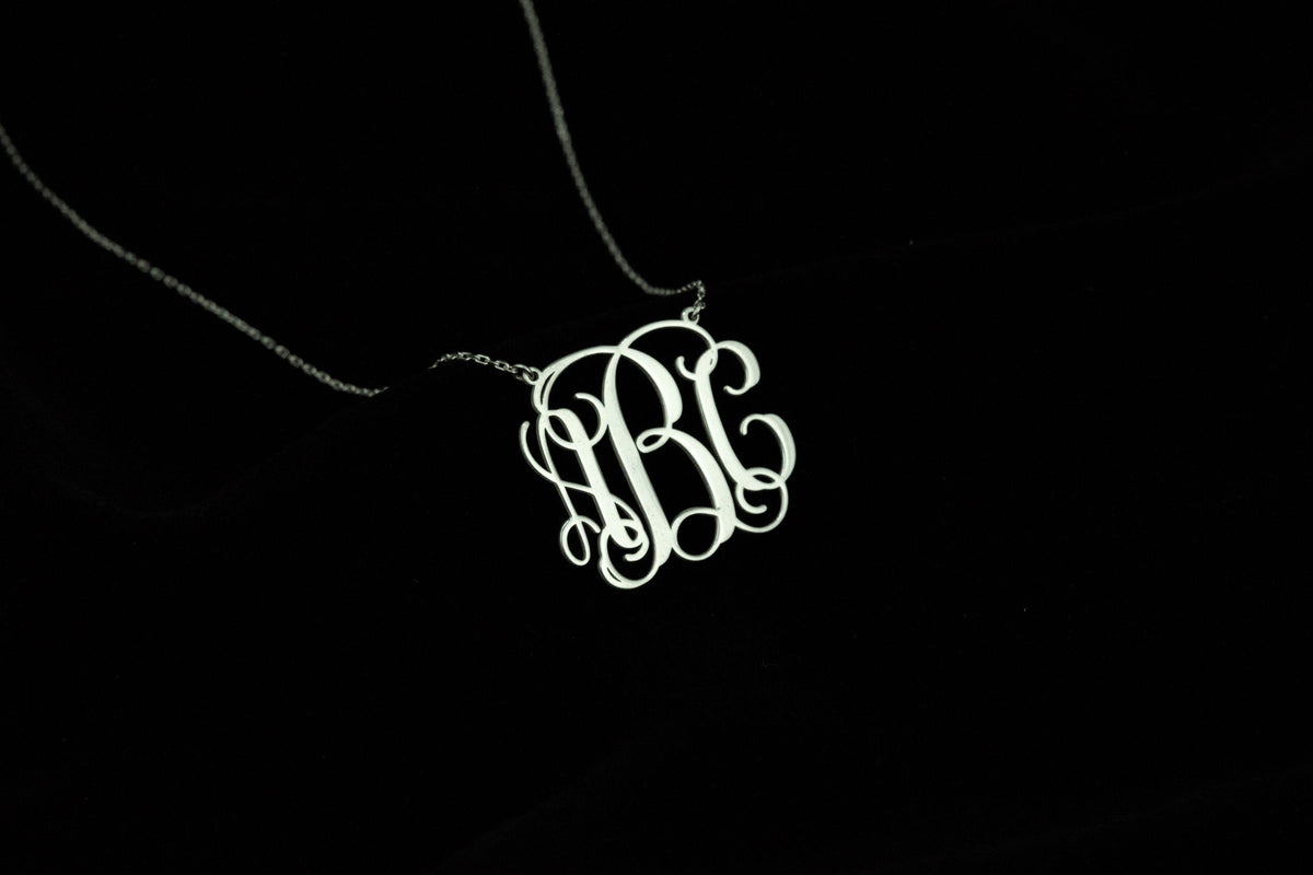 Three Initials VINE Necklace, Personalized Monogram Necklace, Necklace with Birth Stone Gold, Custom Jewelry, Perfect Gifts for Her, Women