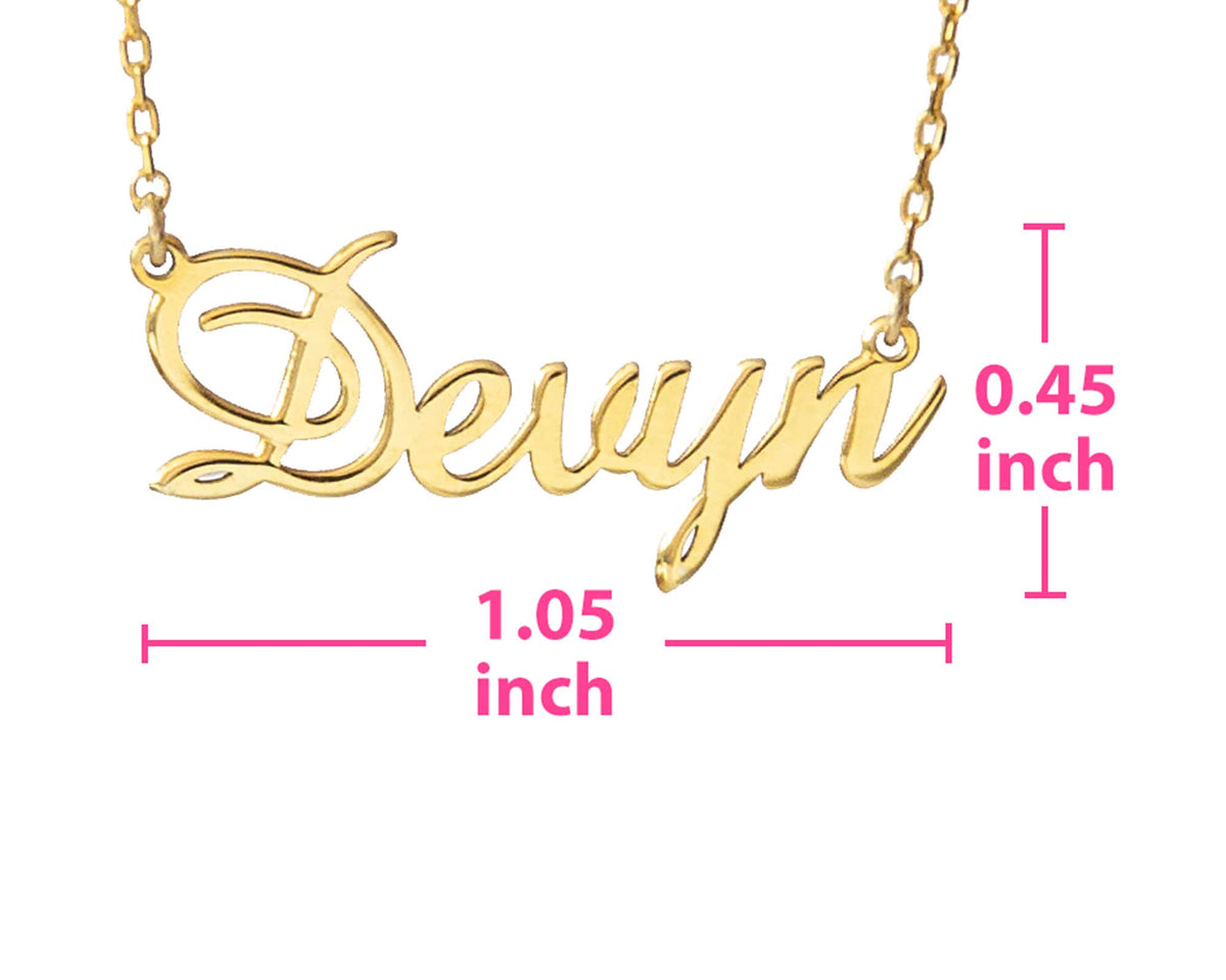 Name Necklace 14k Yellow Gold, Personalized Name Jewelry • Custom Solid Gold Necklace • 14k White Gold and Rose Gold