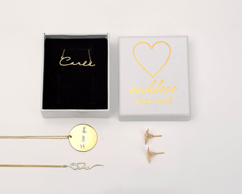 Real (Solid) 14K Gold Family Name Necklaces for Women, Personalized Multiple Names Jewelry • Dainty Birthday Gifts for Her