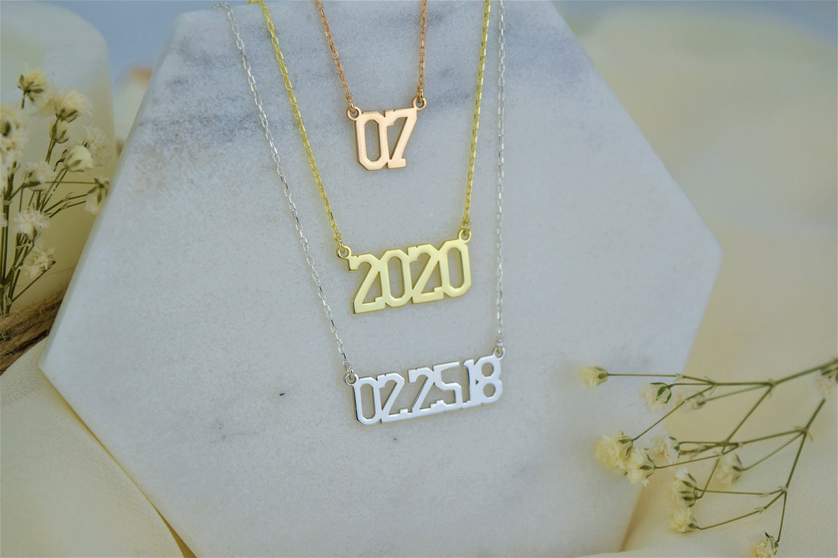 Number Necklace • Personalized Gift for Her • Gold Number Pendant • Sports Number Necklace • Number Year Necklace • Sport Jewelry • Baseball