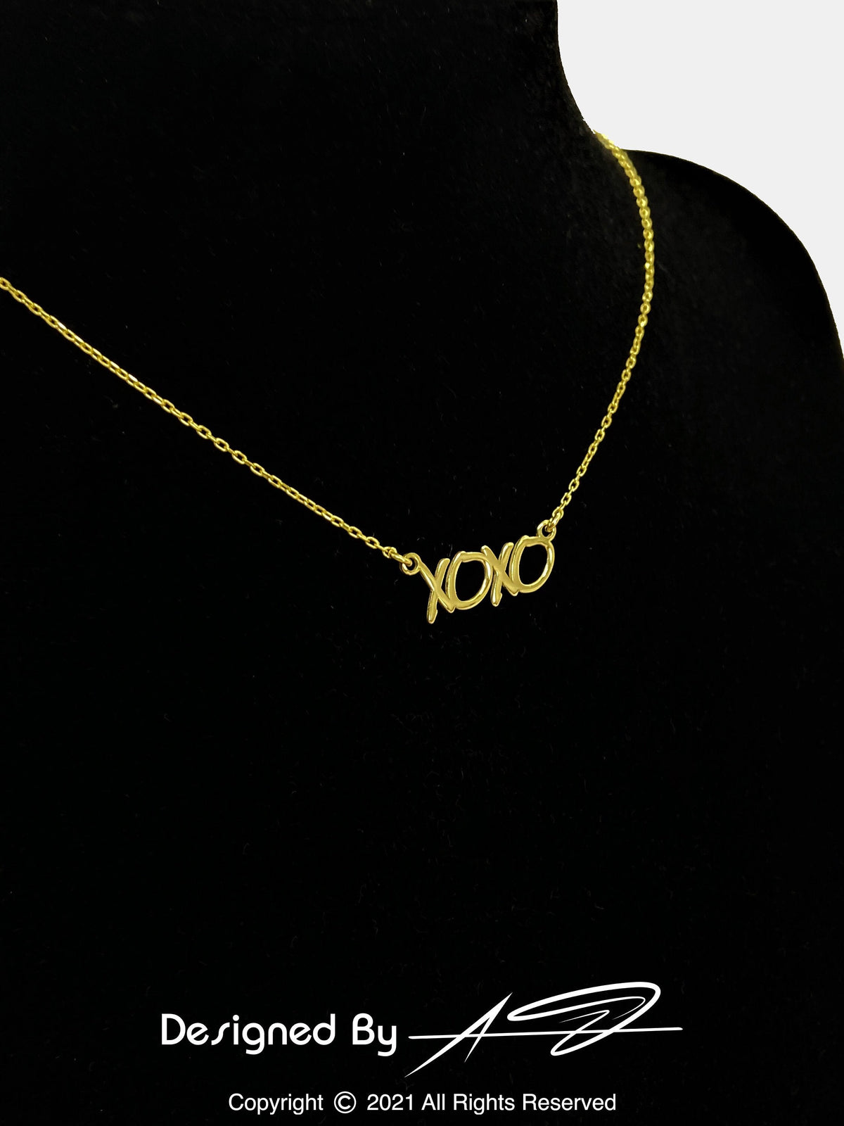 Dainty XOXO Gold Cute Necklace | Hugging Pendant Necklace | Kisses Silver Jewelry for Her | Gift for Girl