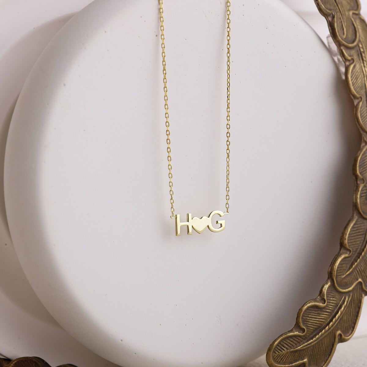Necklaces for Women Custom Heart Initial Necklace with Birthstone add on | Dainty Couple Letter Necklace for Her, Delicate Necklace Gifts
