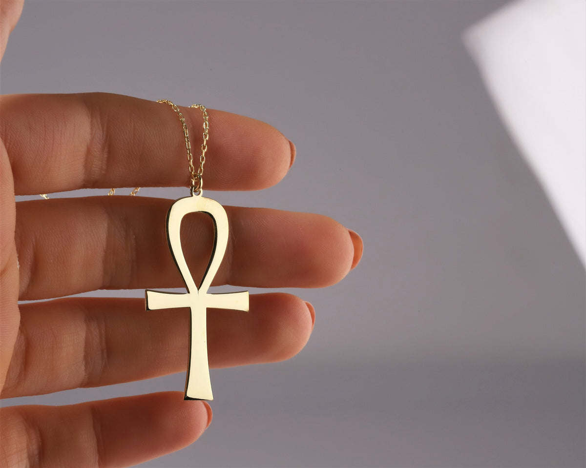 Ankh Necklace Silver, Gold, Rose Gold • Egyptian Ankh Jewelry • Ankh Pendant Sterling Silver • Ankh Symbol of Life • Ankh Jewelry for Man