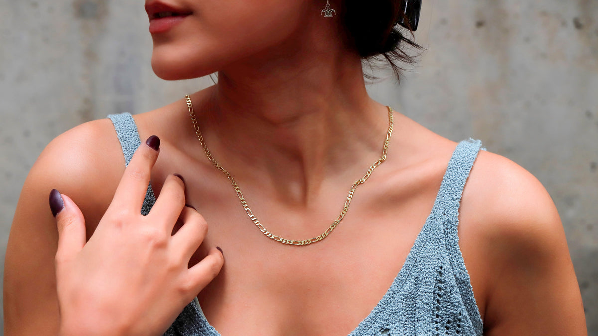 Figaro Chain Necklace in 14K Gold, Sterling Silver and Rose • Everyday Chain Jewelry by NecklaceDreamWrold • Perfect Uniqeu Gifts