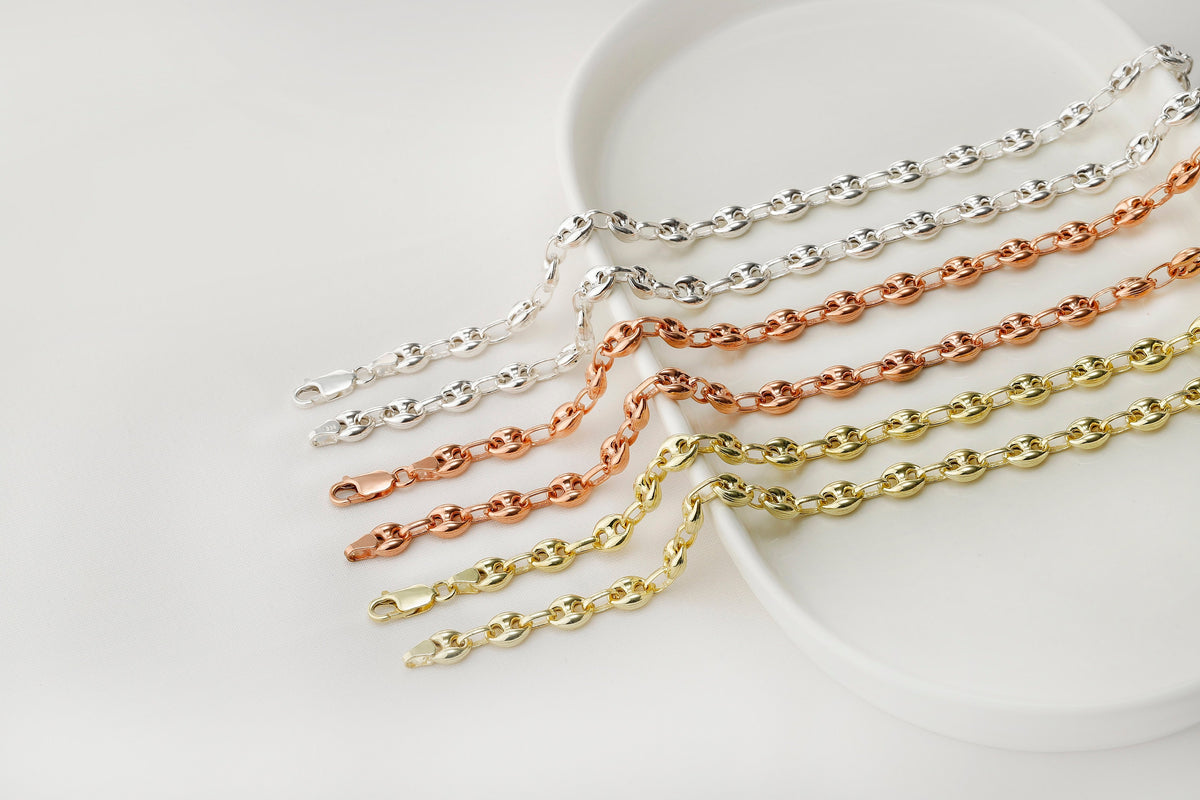 Chunky Chain Necklace for Women in 14K Gold, Sterling Silver and Roe by Necklace Dream World,