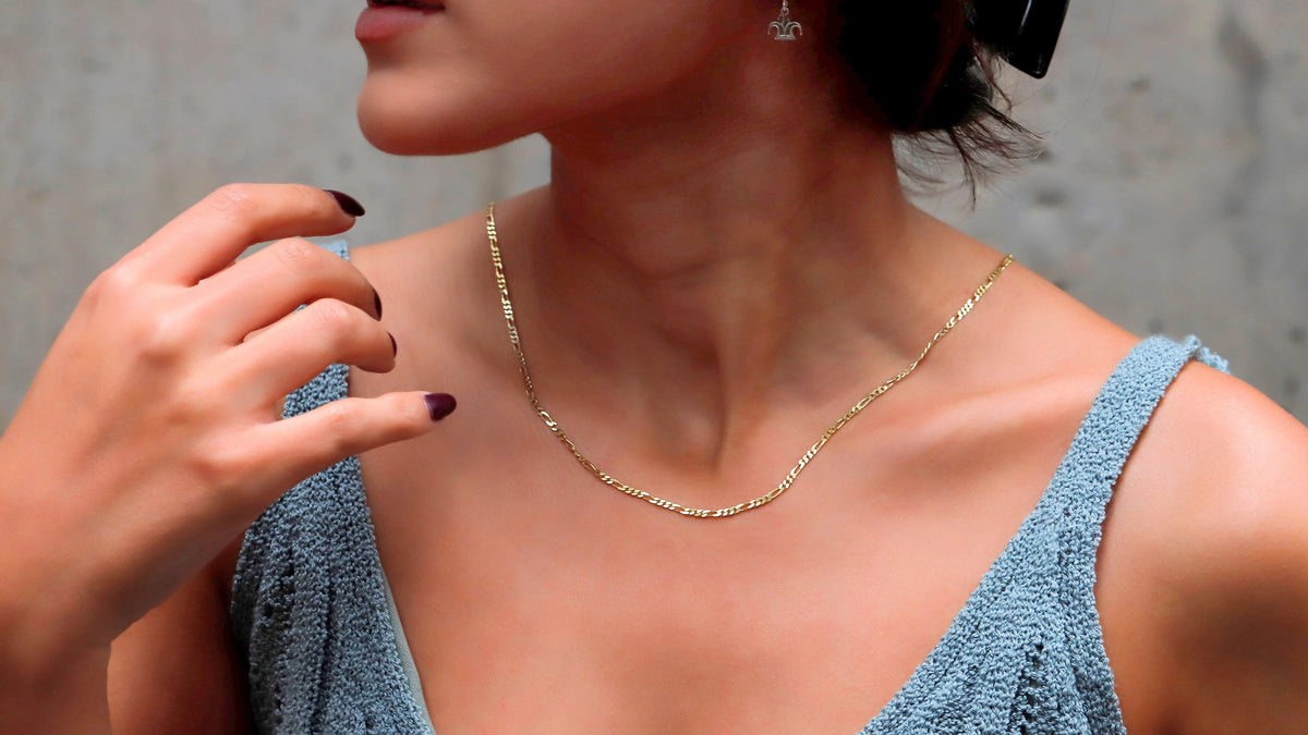 Figaro Chain Necklace in 14K Gold, Sterling Silver and Rose • Everyday Chain Jewelry by NecklaceDreamWrold • Perfect Uniqeu Gifts