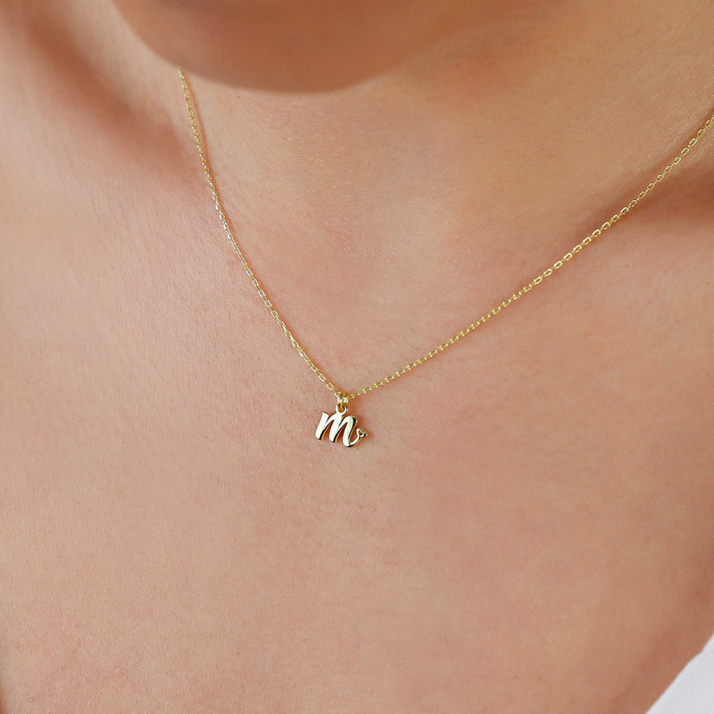 Tiny Special Initial Necklace with Delicate Heart Symbol, Custom Pendant Initial Necklace • Dainty Choker Letter Necklace in Sterling Silver