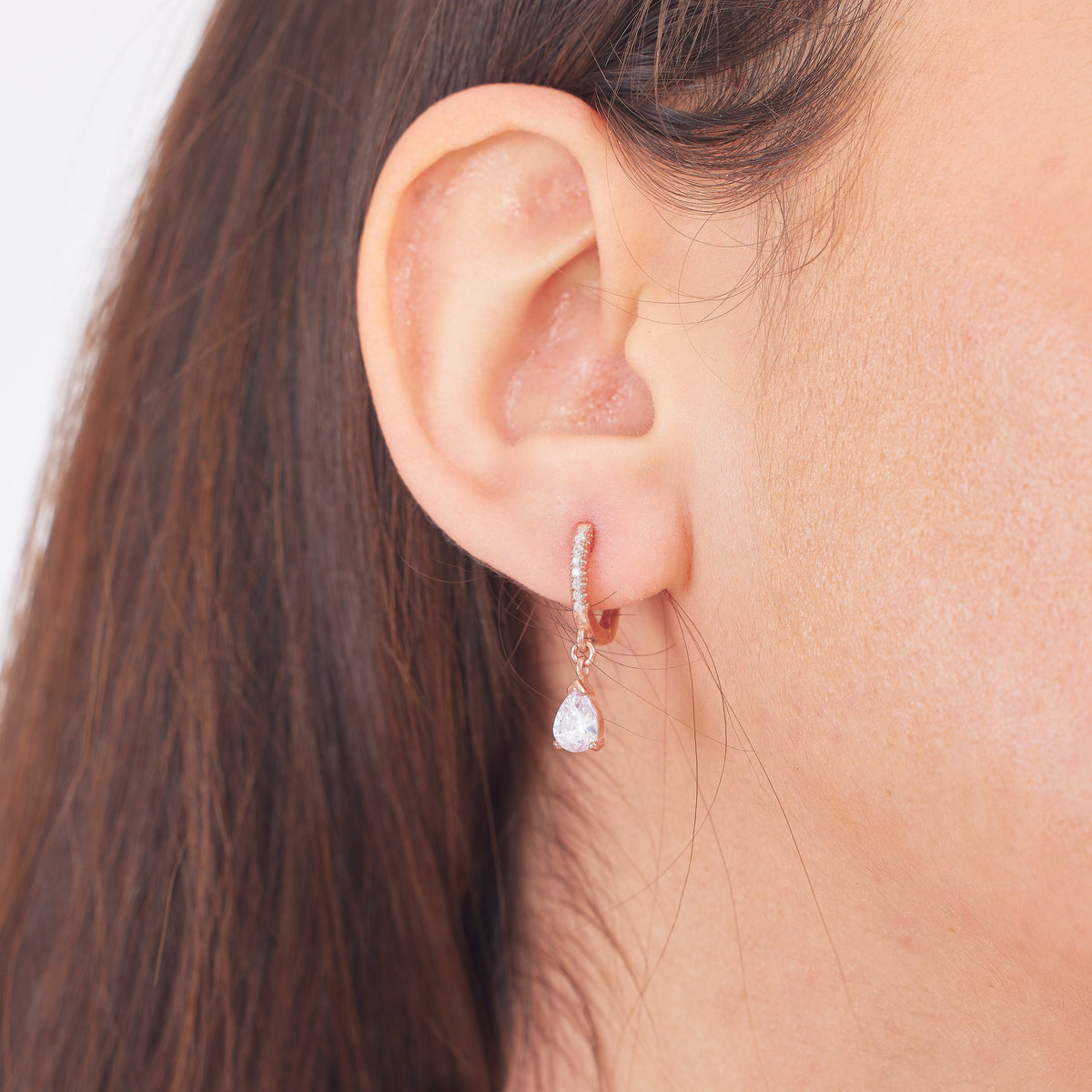 Amethyst, Emerald, Ruby, Sapphire, Diamond Drop Earrings in Sterling Silver, Gold and Rose Gold, Dangling Gemstone - Birthstone Charms