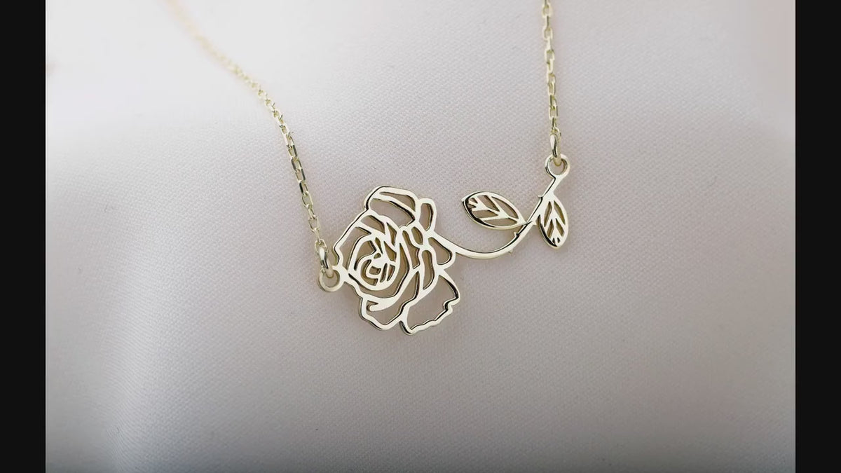 Custom Birthflower Necklace, Dainty Personalized Floral Necklace, Birth Month Necklace, Gift for Mom, Necklace for Women, Flower Jewelry