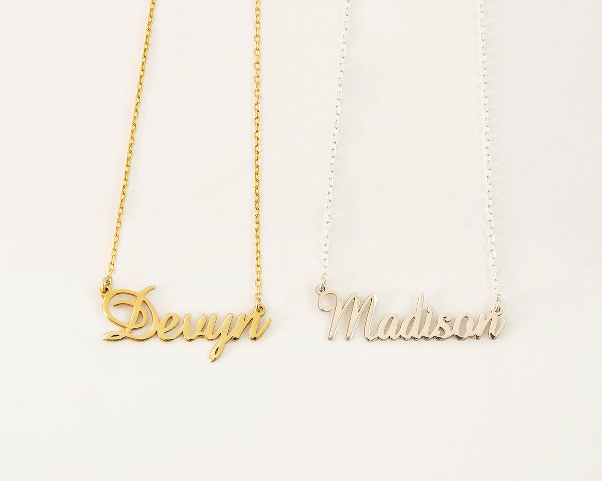 Handmade Personalized Couples Name Necklaces, Custom Name Jewelry with Birthstone add on, Tiny Name Necklace, Couple Necklace, Gift for Her