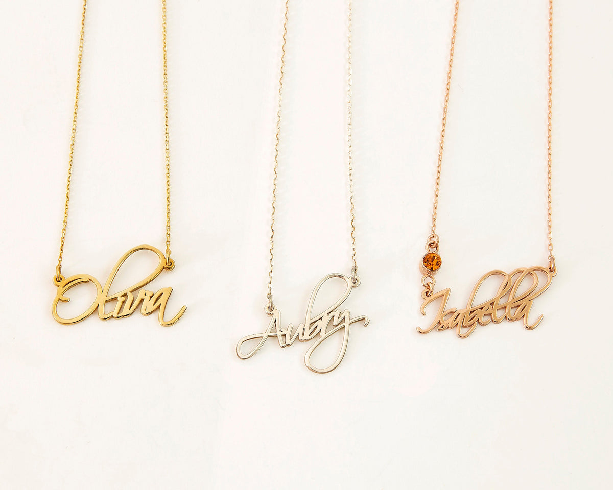 Custom Name Necklace, Personalized Name Necklace, Name Engraved Necklace | 925 Sterling Silver, Gold and Rose Gold