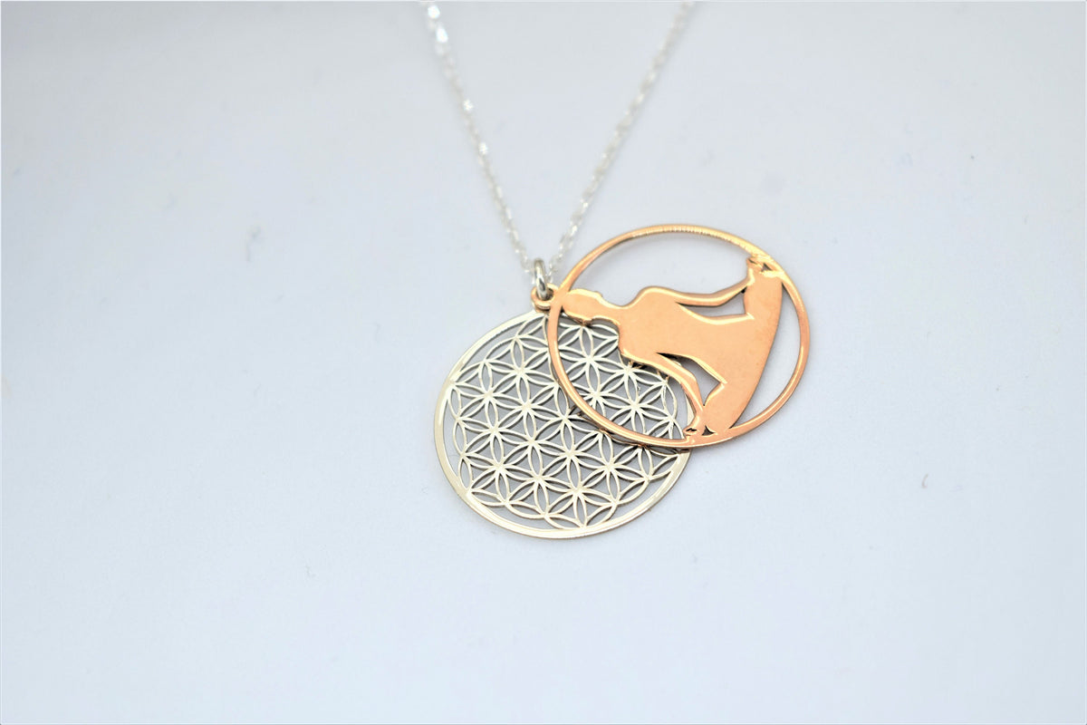 Flower Of Life Necklace • Om Necklace • Lotus Necklace • Flower of Life Pendant • Dainty Yoga Necklace • Lotus Necklace Sterling Silver