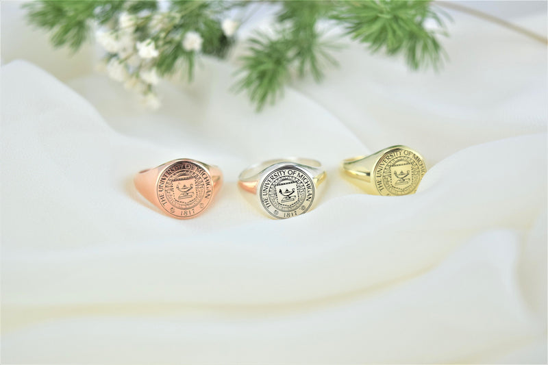 Custom College Class Ring • School Ring • Signet Ring • Graduation Gift • Personalized University Ring • High School Class Ring
