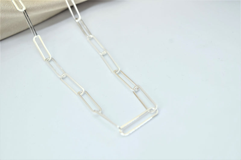 Silver Big Link Chain Men Necklace, Chunky Layered Rectangular Necklace for Men • Sterling Silver, Gold and Rosed Gold Jewelry