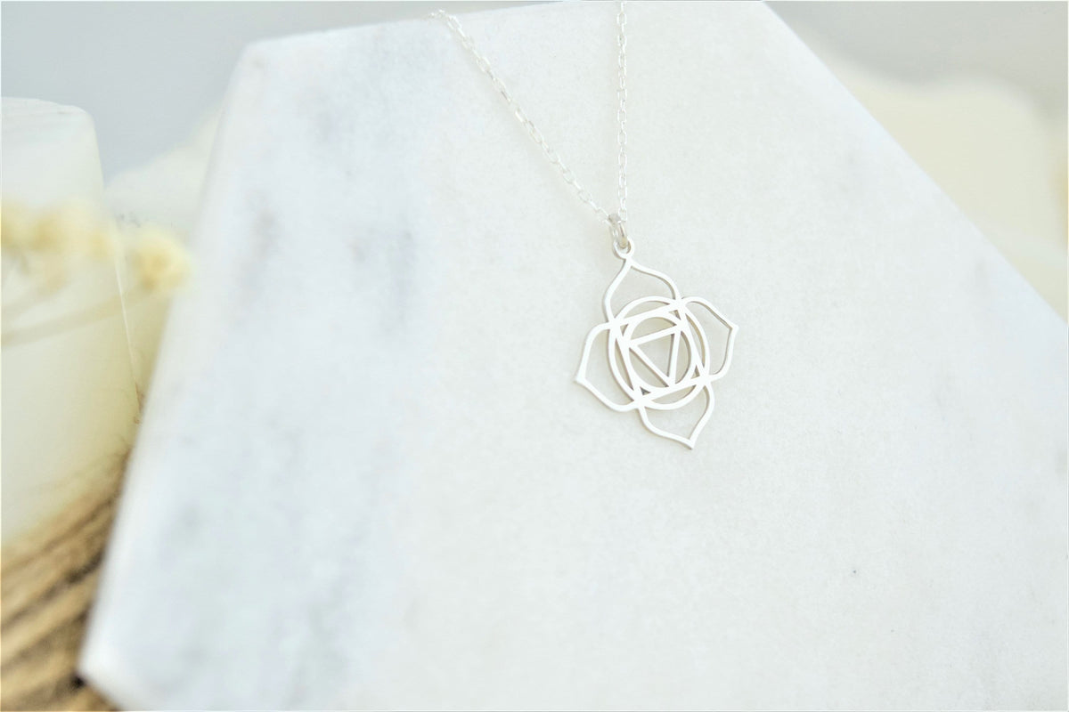 Root Chakra Necklace, Muladhara Yoga Tiny Handmade Jewelry • Hindu Necklace • Unique Yoga Chakra Jewelry • First Chakra • Symbol Necklace