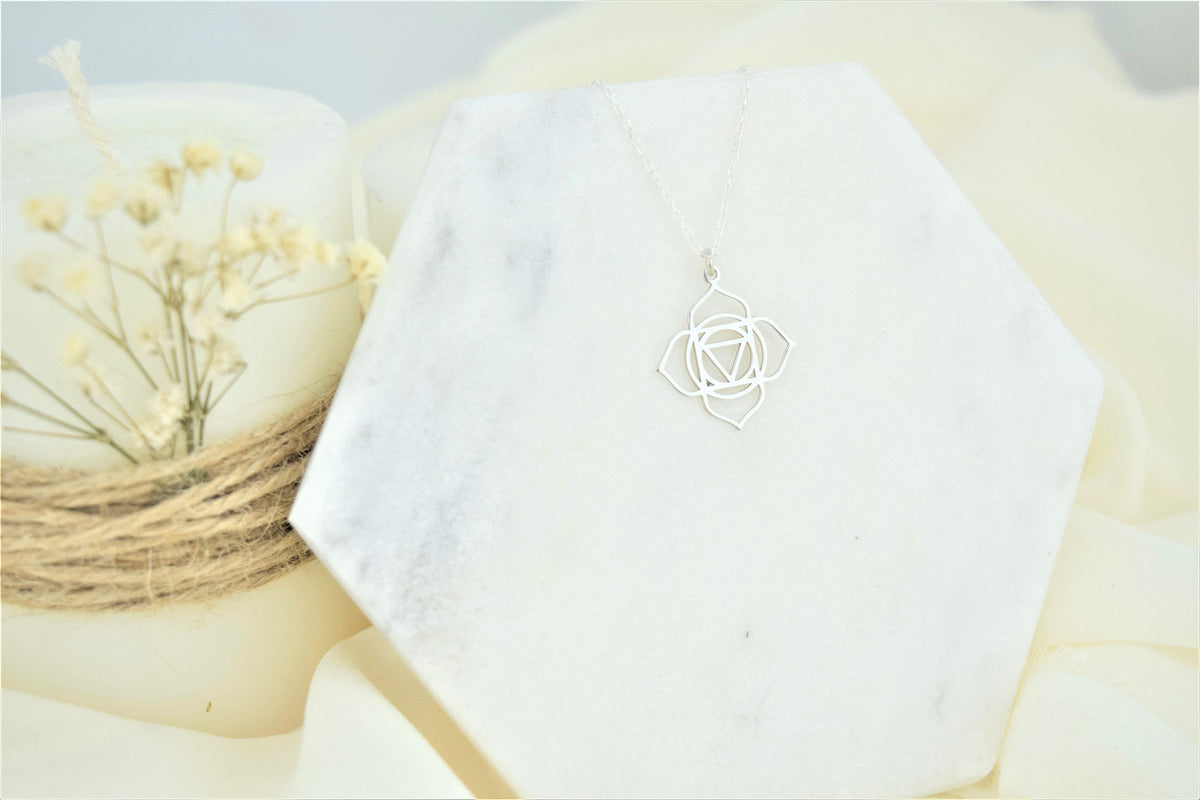 Root Chakra Necklace, Muladhara Yoga Tiny Handmade Jewelry • Hindu Necklace • Unique Yoga Chakra Jewelry • First Chakra • Symbol Necklace