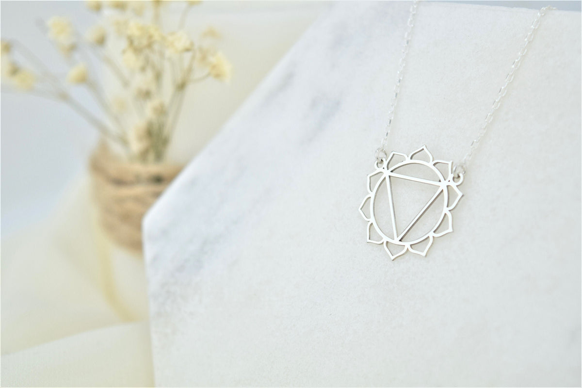 Solar Plexus Chakra Necklace • Manipura Yoga Jewelry • Handmade Chakra • Hindu Necklace • Yoga Chakra • Seven Chakra Symbol Jewelry