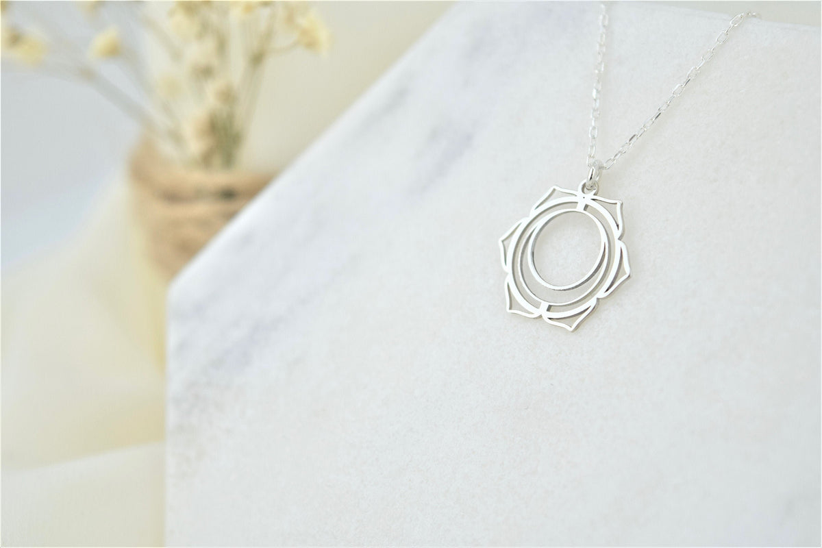 Sacral Chakra Necklace, Svadhisthana Yoga Symbol Jewelry • Handmade Chakra • Hindu Necklace • Yoga Chakra • Seven Chakra Symbol Jewelry