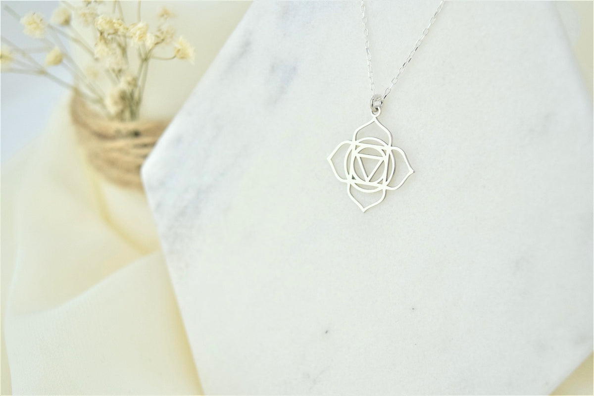 Root Chakra Necklace, Muladhara Yoga Tiny Handmade Jewelry • Hindu Necklace • Unique Yoga Chakra Jewelry • First Chakra • Symbol Necklace