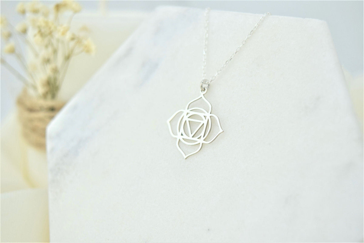 Root Chakra Necklace, Muladhara Yoga Tiny Handmade Jewelry • Hindu Necklace • Unique Yoga Chakra Jewelry • First Chakra • Symbol Necklace