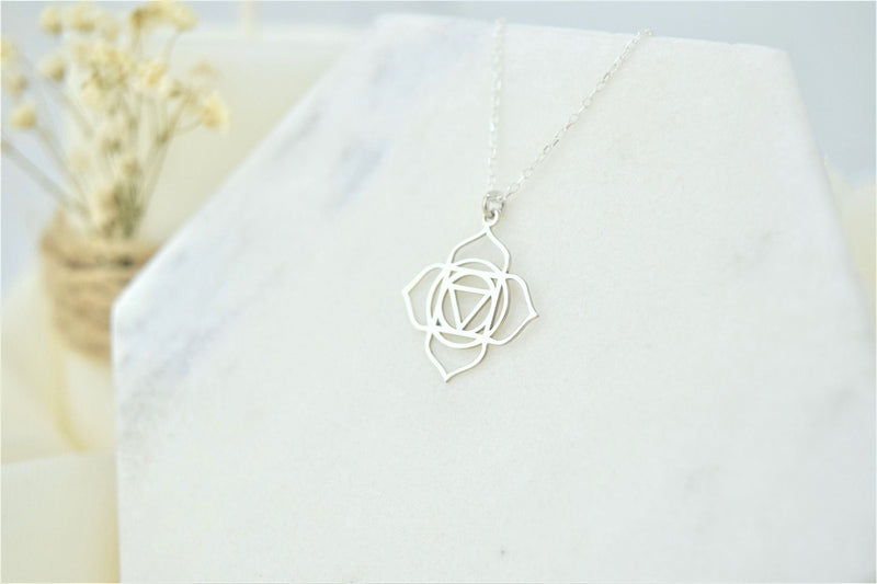 Root Chakra Necklace, Muladhara Yoga Tiny Handmade Jewelry • Hindu Necklace • Unique Yoga Chakra Jewelry • First Chakra • Symbol Necklace