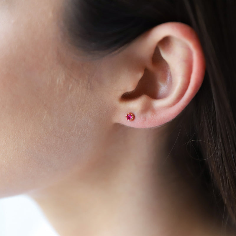 Cute Birthstone Stud Gold Earrings • Vintage Silver Diamond Earrings • Handmade Aesthetic Earrings