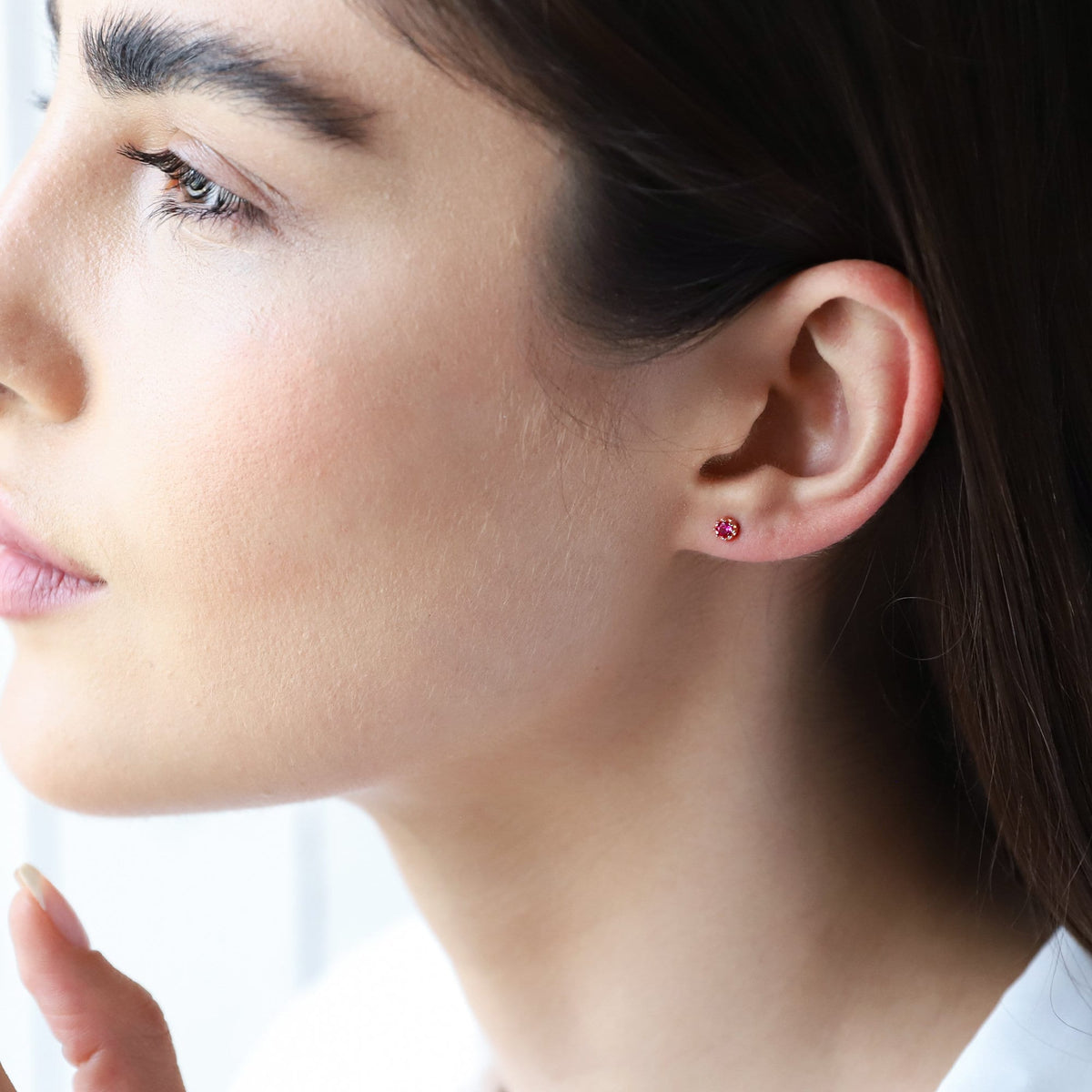 Cute Birthstone Stud Gold Earrings • Vintage Silver Diamond Earrings • Handmade Aesthetic Earrings