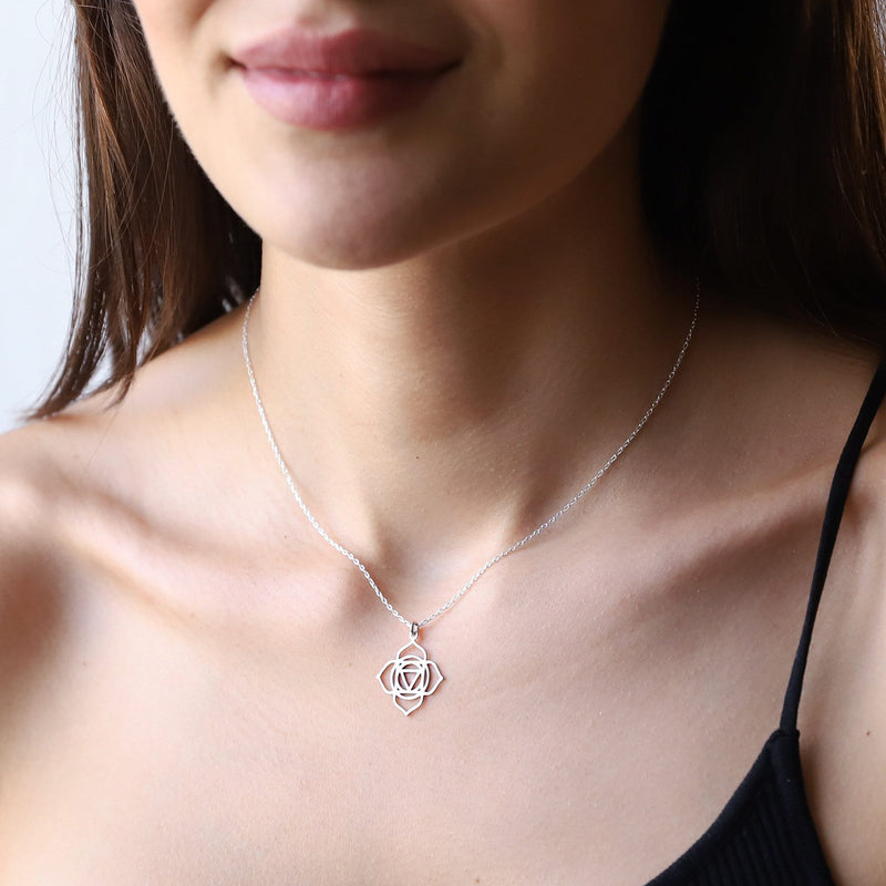 Root Chakra Necklace, Muladhara Yoga Tiny Handmade Jewelry • Hindu Necklace • Unique Yoga Chakra Jewelry • First Chakra • Symbol Necklace