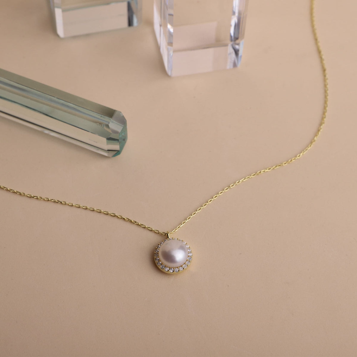 Dainty Pearl Necklace, Pearl and Diamond Necklace • Wedding Necklaces • Fresh Water Pearl Set • CZ Diamonds Pearl necklaces for Women