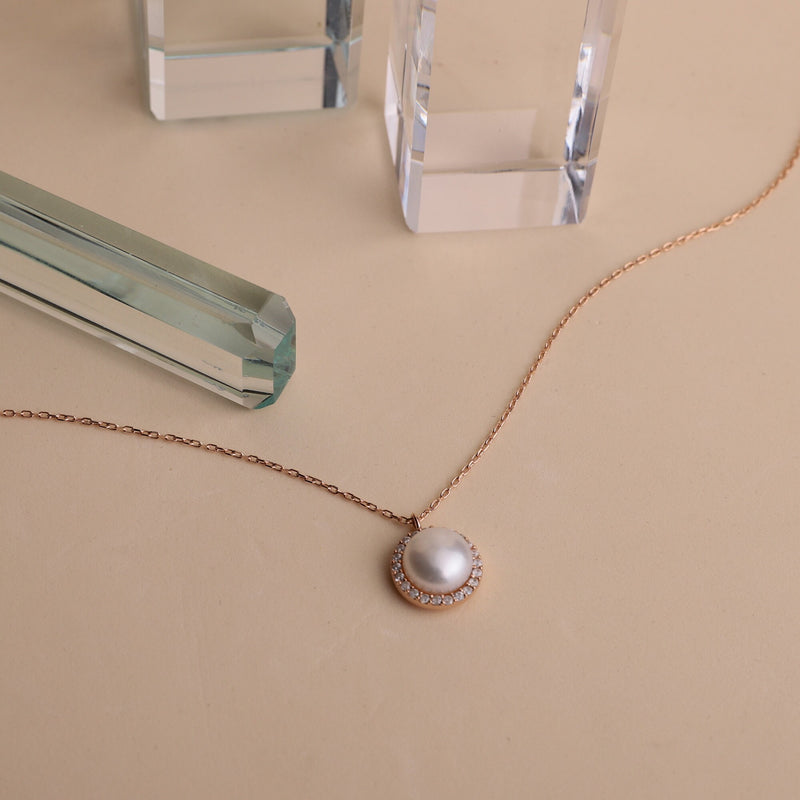Dainty Pearl Necklace, Pearl and Diamond Necklace • Wedding Necklaces • Fresh Water Pearl Set • CZ Diamonds Pearl necklaces for Women