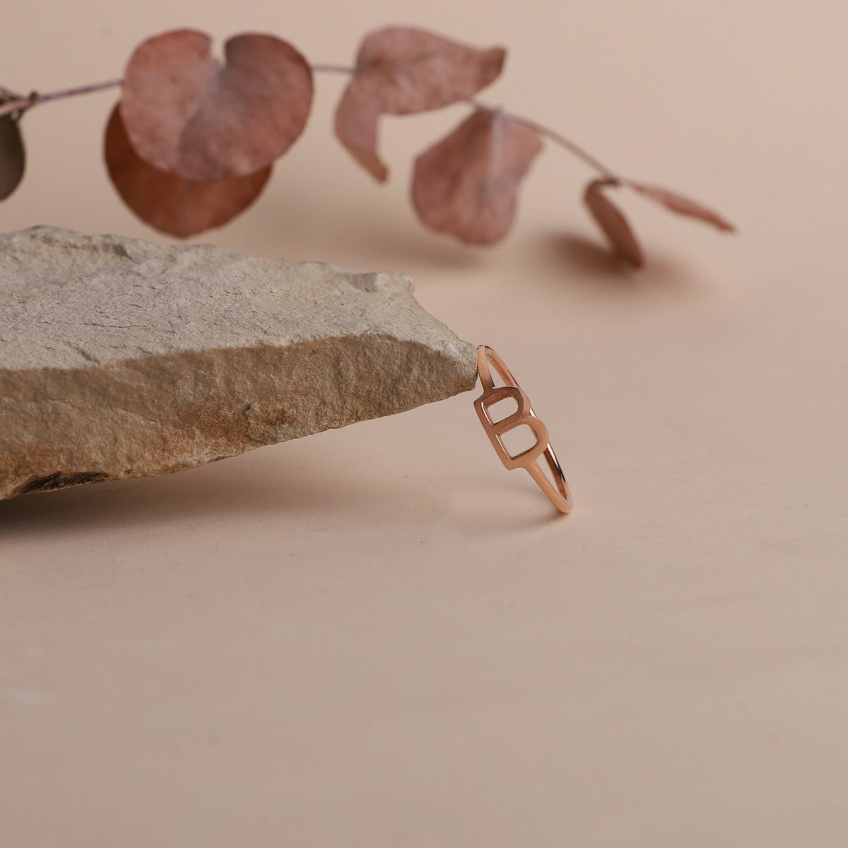 Sideway Initial Ring Custom, Dainty Number Gold Ring • Personalized Sterling Silver Tiny Letter Ring • Rings for Women