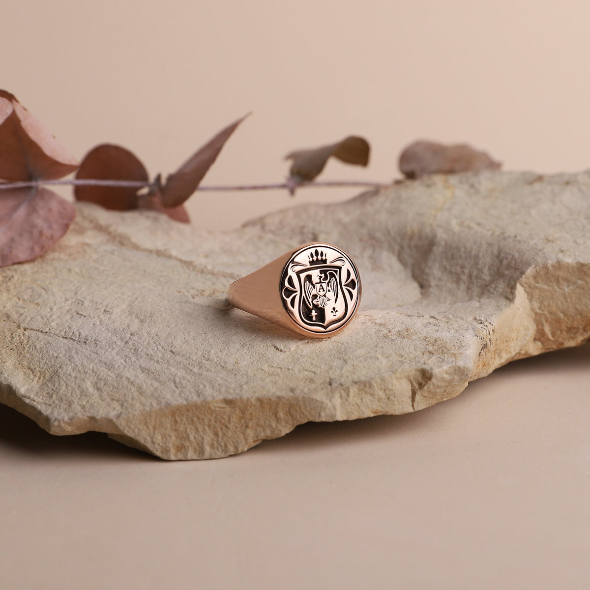 Family Symbol Crest Family Tree Coat of Arms Signet Ring, Sterling Silver Personalized Jewelry Gifts for Her and Him by NecklaceDreamWorld
