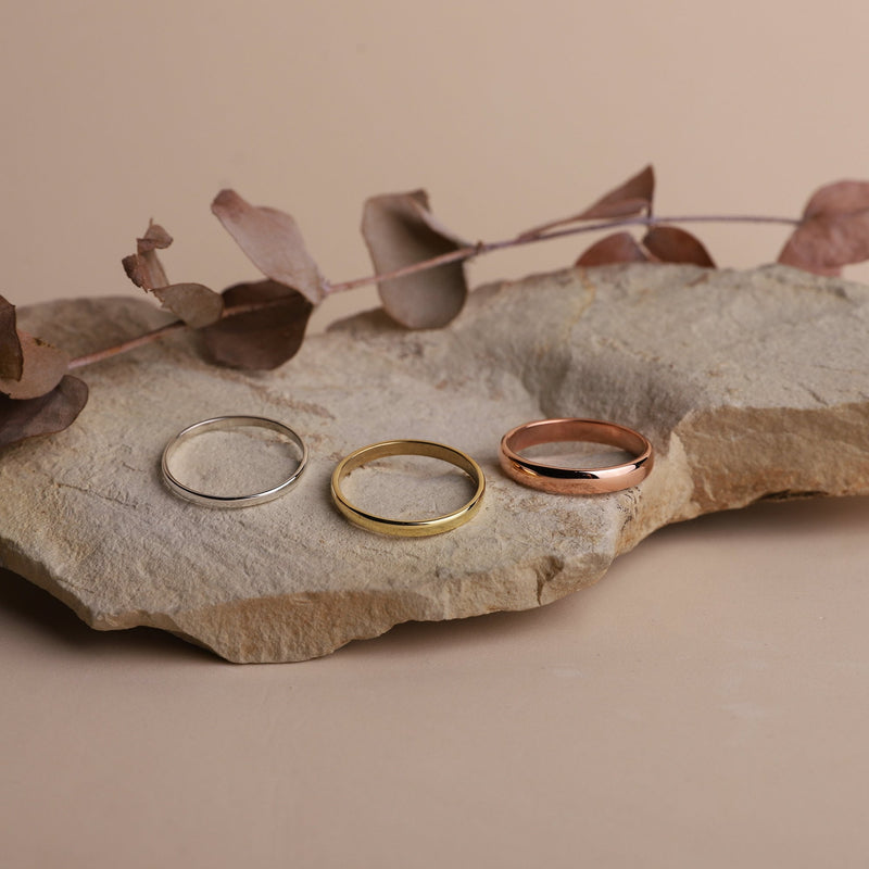 Band Ring Sterling Silver for Women • Plain Silver Ring • Simple Rings • Thick Engagement Jewelry, Gold and Rose Gold Plated Promise Rings