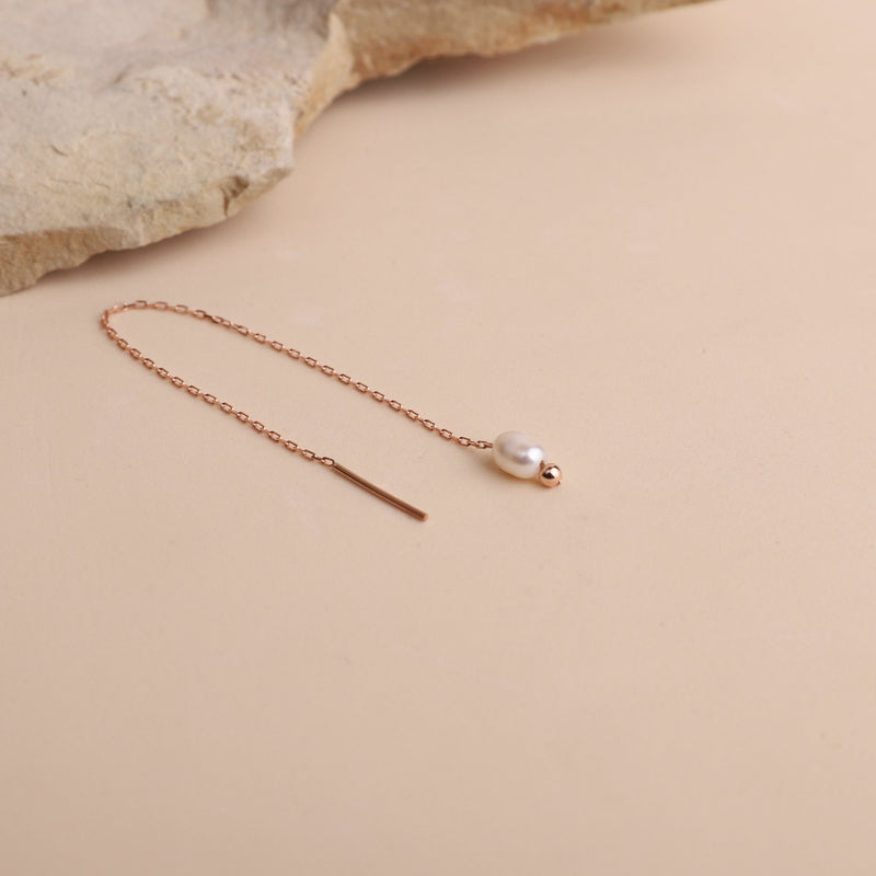 Bridal Earrings, Pearl Dangle Earrings, Wedding Jewelry, Cute Bride Pearl Earrings, Freshwater Pearl Long Chain Earrings, Gifts for Her