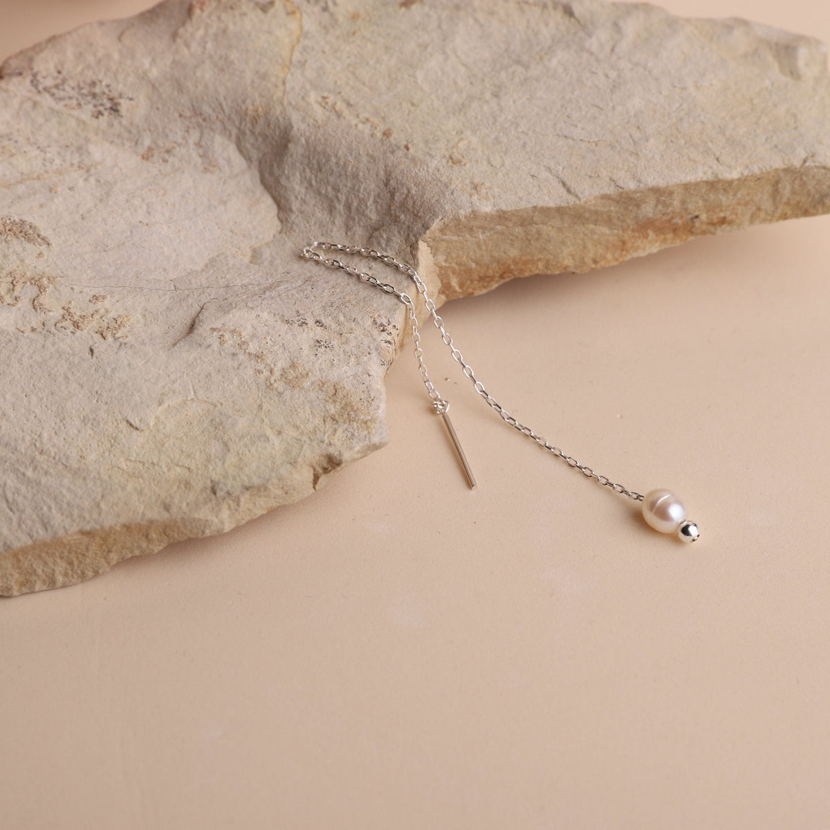 Bridal Earrings, Pearl Dangle Earrings, Wedding Jewelry, Cute Bride Pearl Earrings, Freshwater Pearl Long Chain Earrings, Gifts for Her