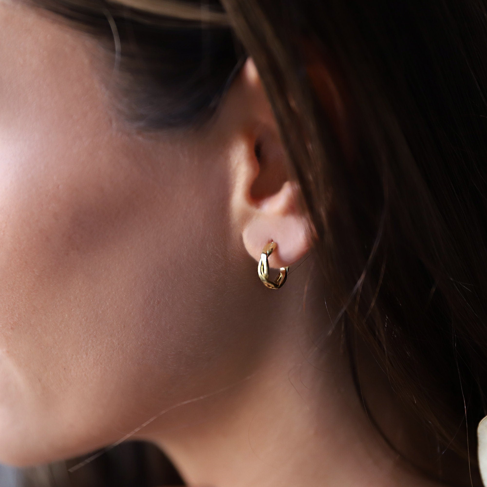 Waterproof Permanent Huggies Hoop Earrings