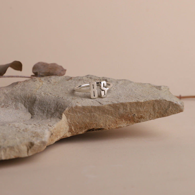 Custom Gold Filled Initials Numbers Rings, Everyday Letters Jewelry Gift for Her and Him by NecklaceDreamWorld
