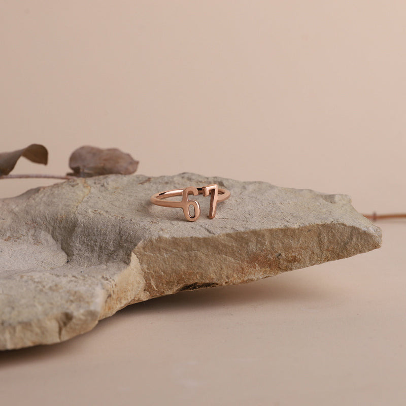 Custom Gold Filled Initials Numbers Rings, Everyday Letters Jewelry Gift for Her and Him by NecklaceDreamWorld