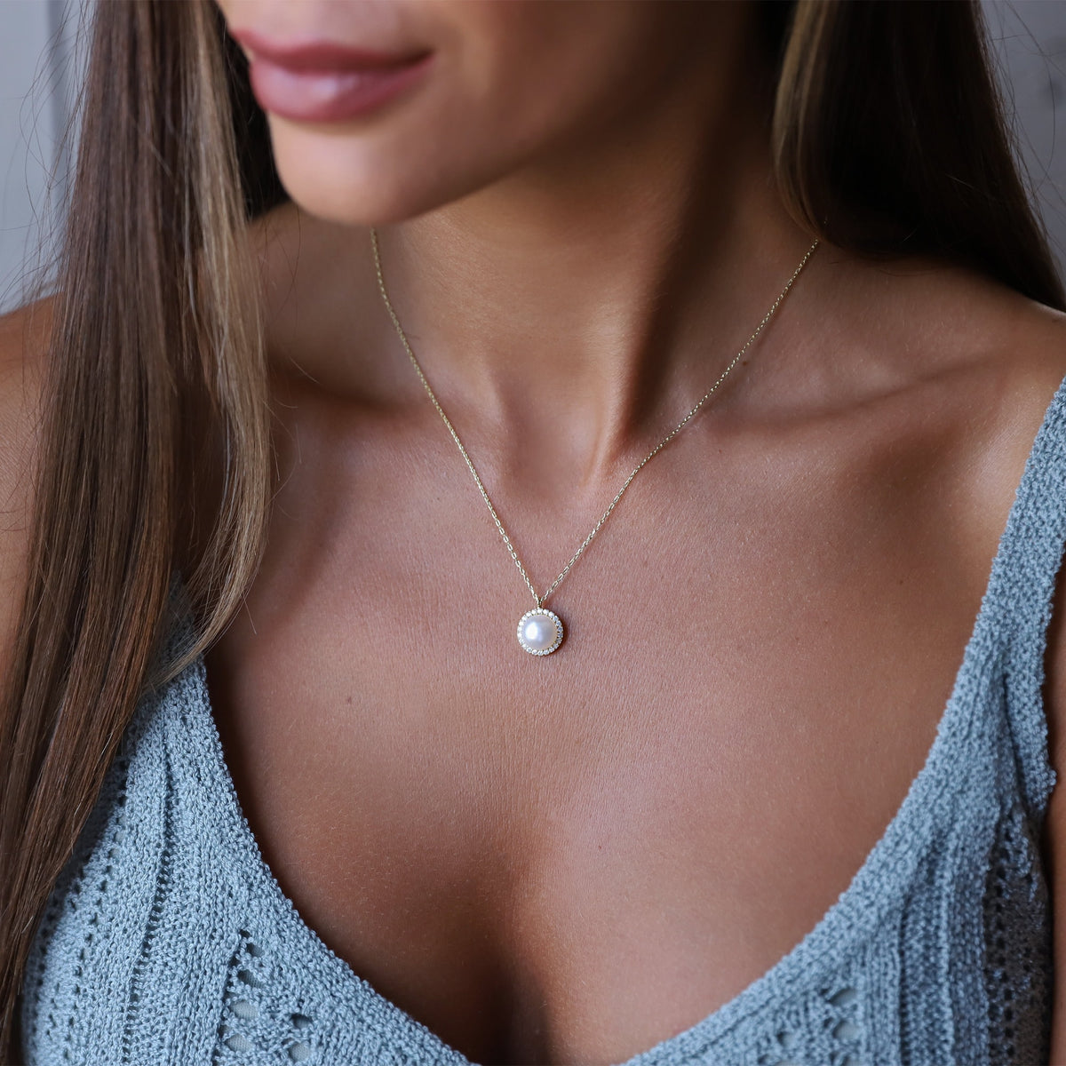 Dainty Pearl Necklace, Pearl and Diamond Necklace • Wedding Necklaces • Fresh Water Pearl Set • CZ Diamonds Pearl necklaces for Women