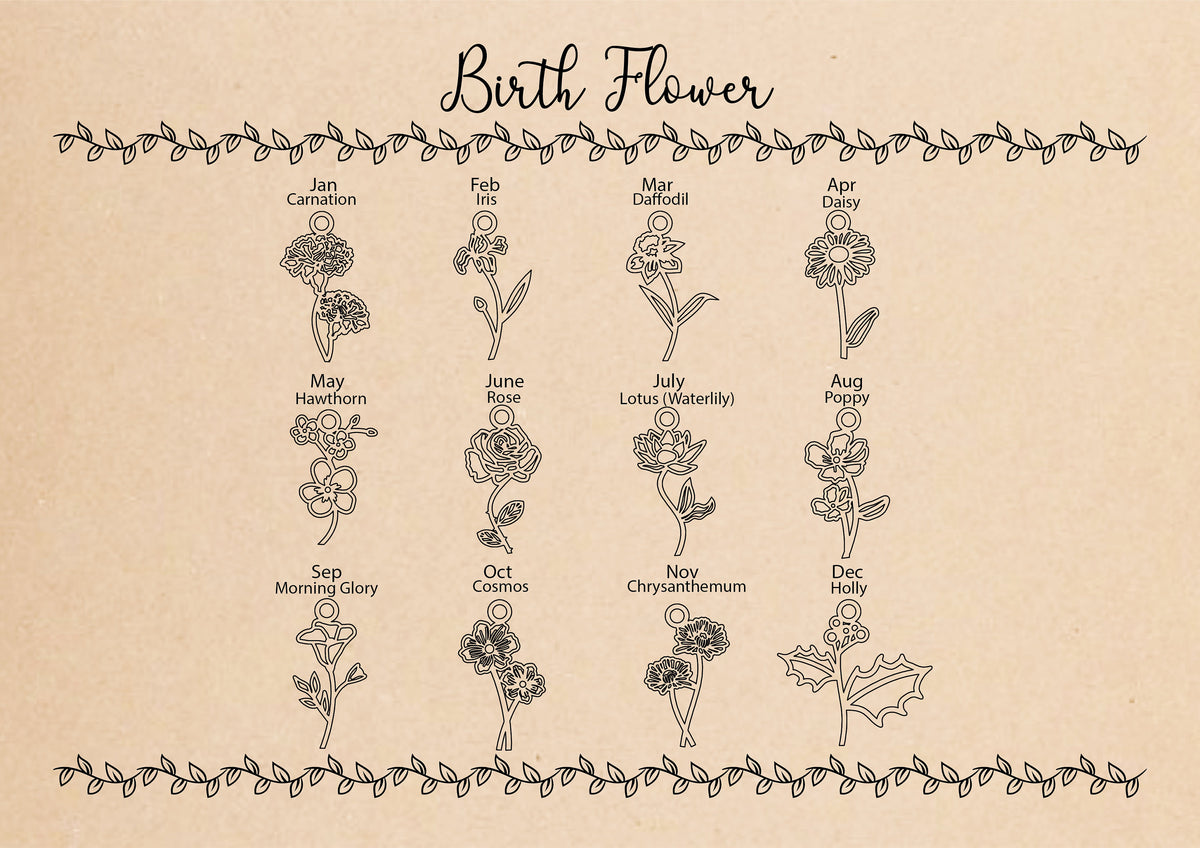Dangle Birth Month Flower with Birthstone Earrings, Personalized Dainty Silver and Gold Cubic Zirconia Diamonds Stud Earrings, Gifts for Her