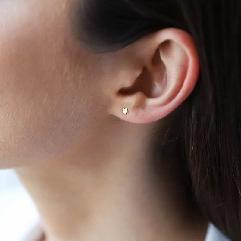 Cute Gold Stud Heart Earrings • Dainty Silver Snowflake Earrings • Tiny Cross, Star Earrings • Anniversary, Birthday, Christmas Gifts
