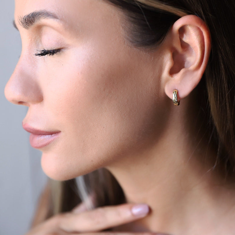 Twisted Small Hoop Earrings Silver, 1 Pair Hoop Earrings Set (2 pieces) • Ready to Ship Handmade Earrings Gifts • Dainty Minimalist Jewelry