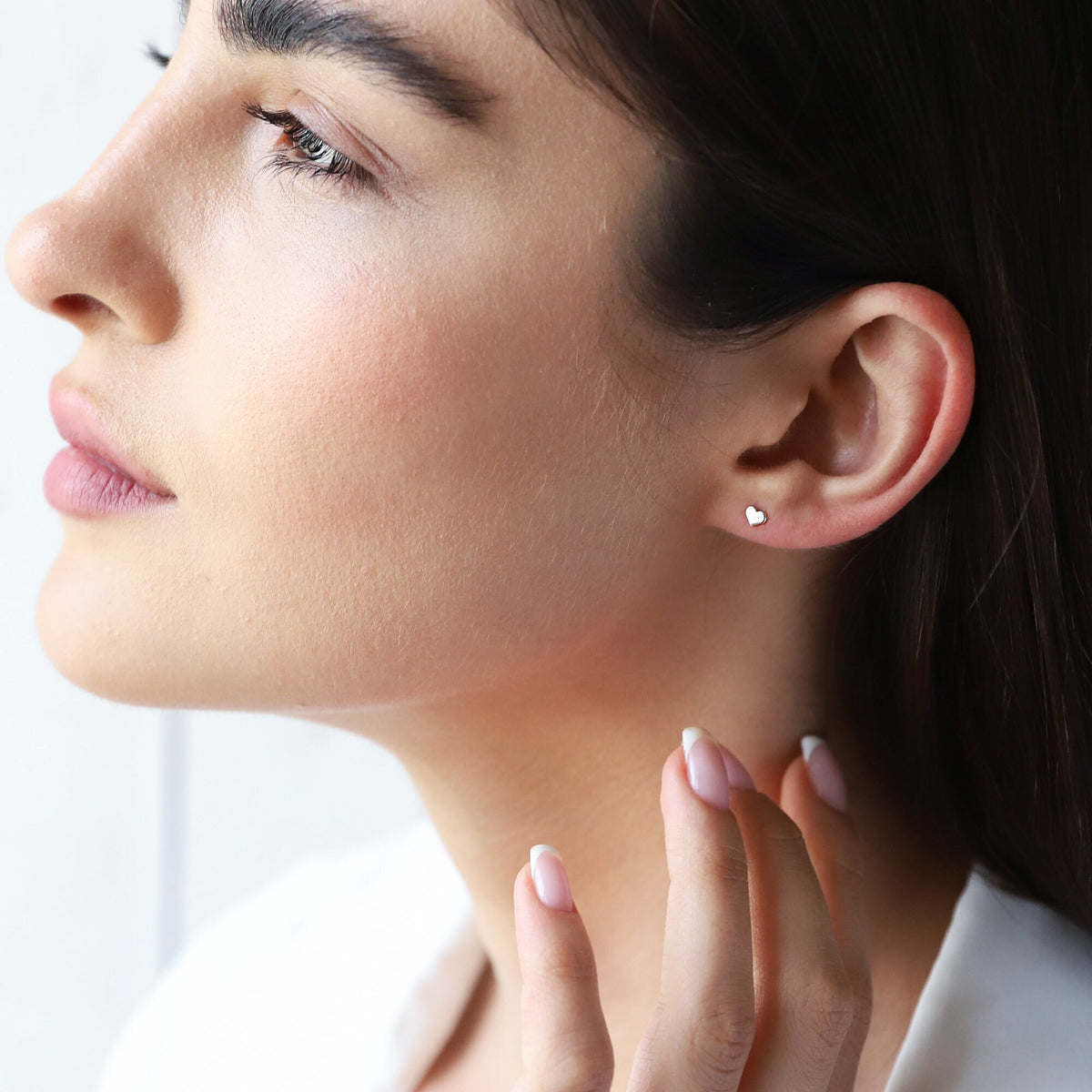 Minimal Cute Heart Stud Earrings, Gold filled, 925 Sterling Silver, Rose Gold Bridesmaid Jewelry • Christmas Earrings Gifts for Her
