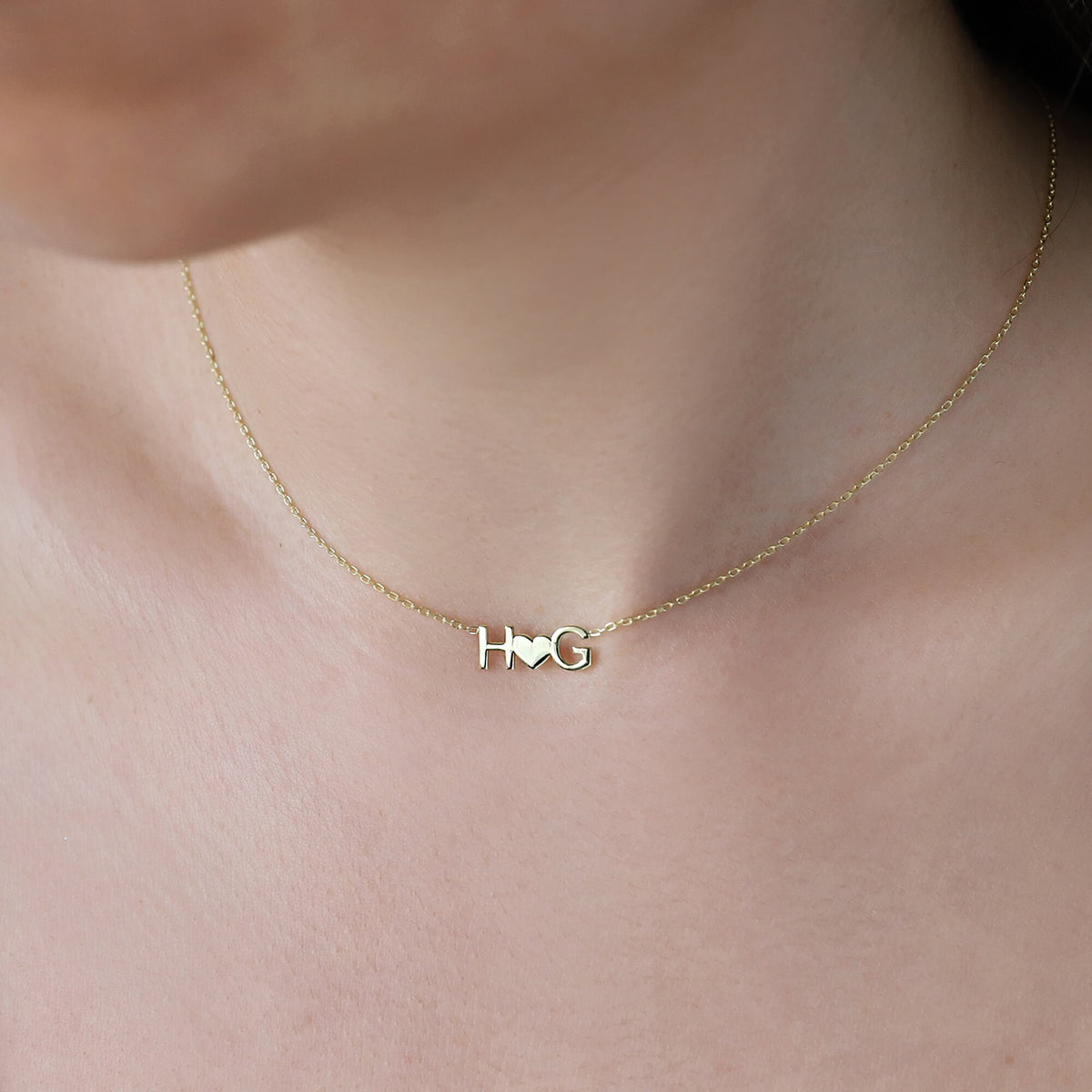 Necklaces for Women Custom Heart Initial Necklace with Birthstone add on | Dainty Couple Letter Necklace for Her, Delicate Necklace Gifts
