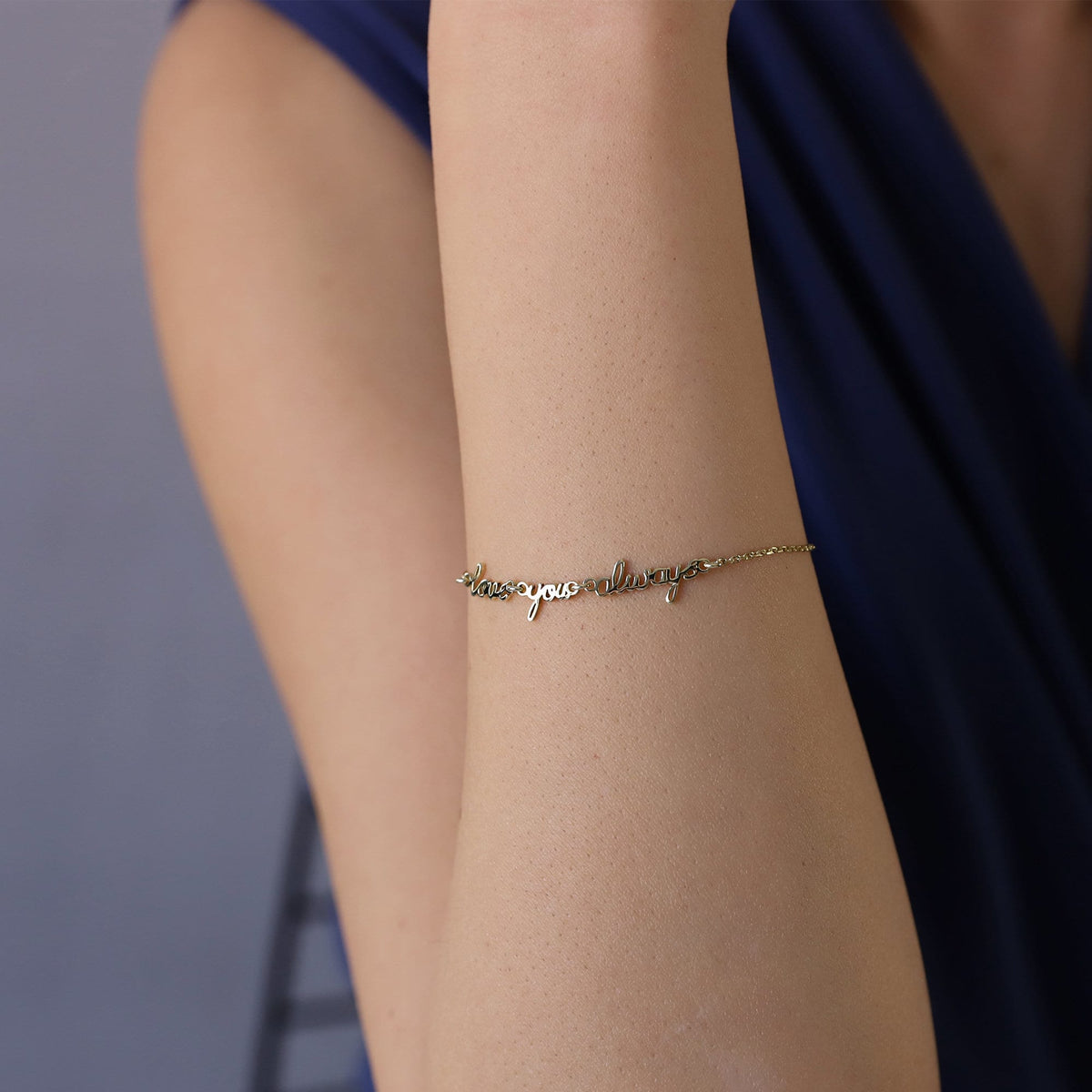 Custom Signature Name Bracelet, Dainty Gold Bracelet | Cute Actual Handwriting Sterling Silver Bracelet | Perfect Jewelry Gifts for Her
