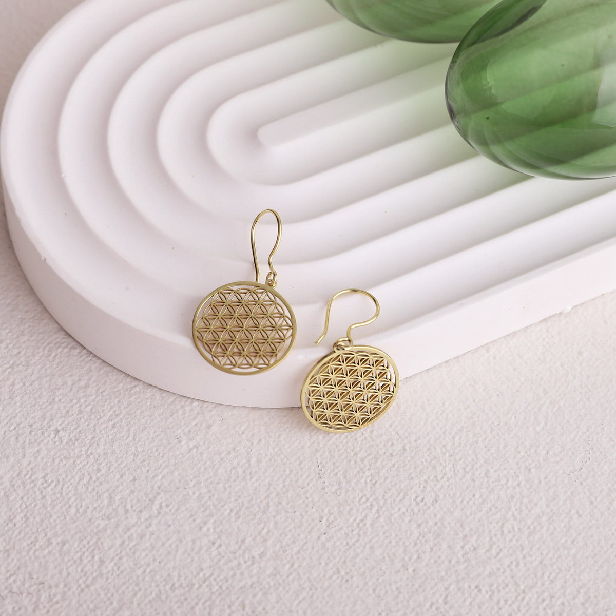 Sacred Geometry Dangle Earrings, Sterling Silver, Gold and Rose Gold Jewelry, Ships Next Day Flower of Life Earrings, Seed of Life Jewelry