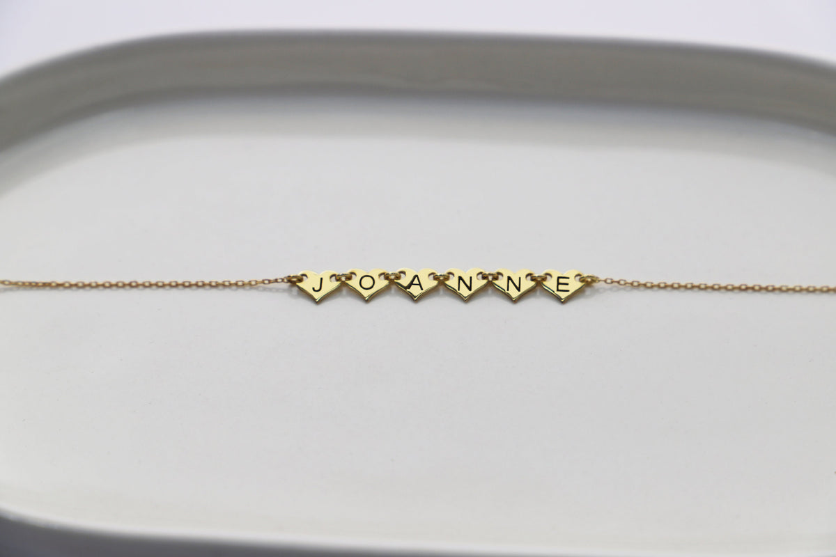 Minimalist Engraving Initial on Heart Necklace Custom | Silver, Gold and Rose Gold Letter Necklace | Dainty Name Necklace | Perfect Gifts