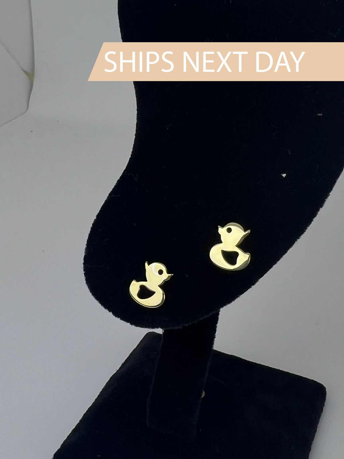 Cute Wood Duck Stud Earrings • Dainty Silver, Gold, Rose Earrings • Handmade Sterling Silver Duckling Minimalist Jewelry, Perfect Gifts