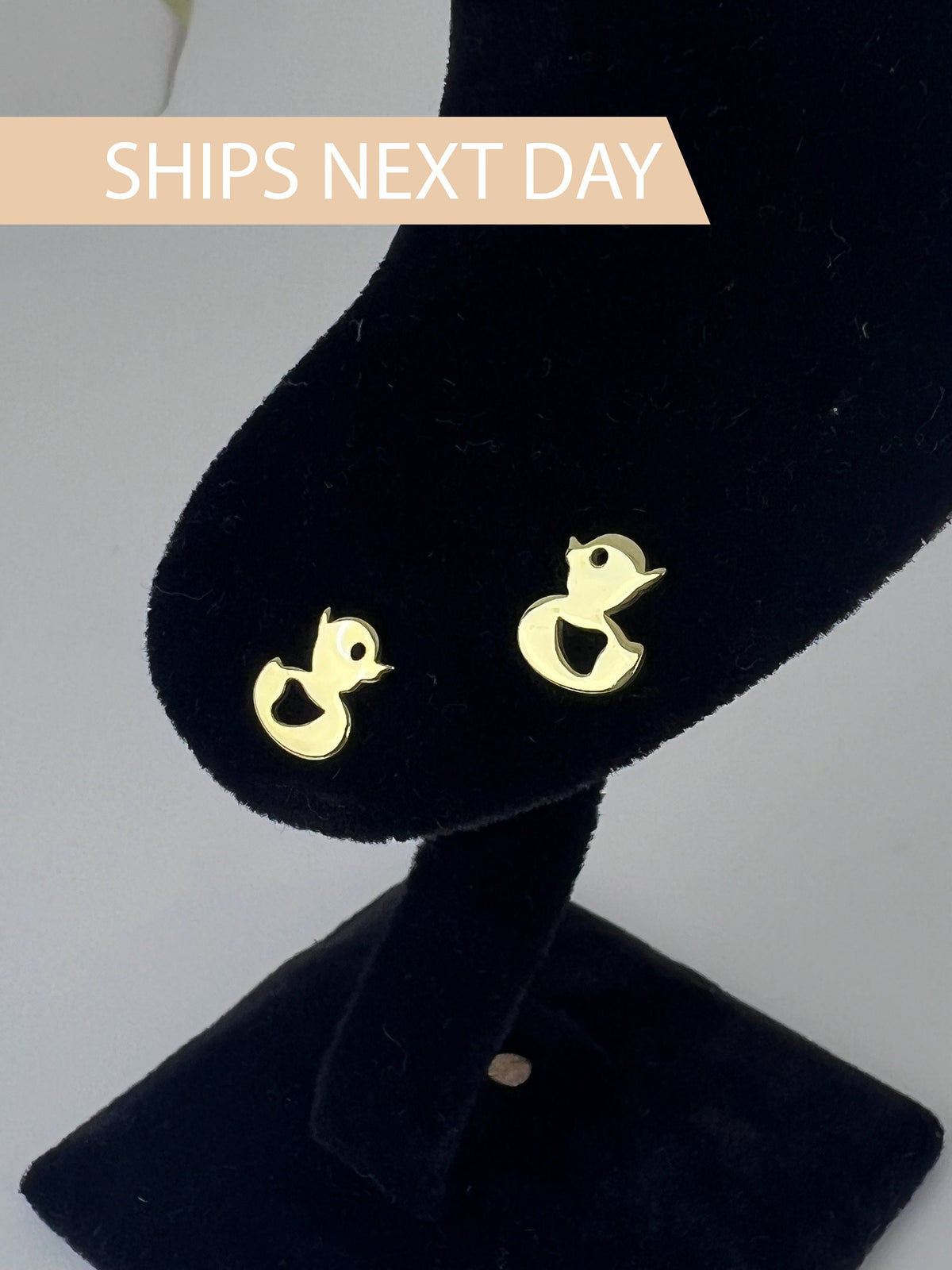 Cute Wood Duck Stud Earrings • Dainty Silver, Gold, Rose Earrings • Handmade Sterling Silver Duckling Minimalist Jewelry, Perfect Gifts